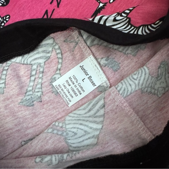 NWT Lazy One Sleeping Zebras womans boxers Juniors Size Large - Picture 4 of 5